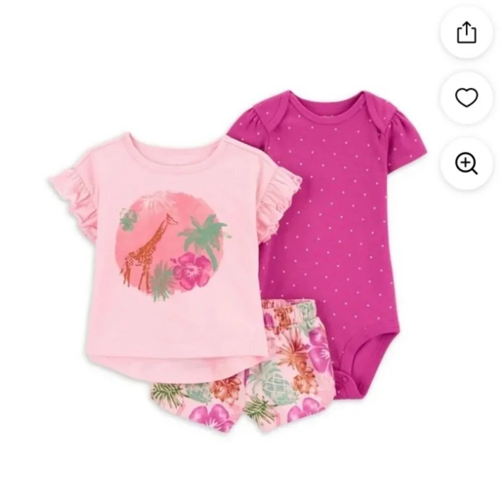 Carter's Child of Mine Baby Girl Shorts Outfit Set